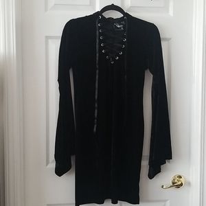 Isadora Velvet Lace Up Dress